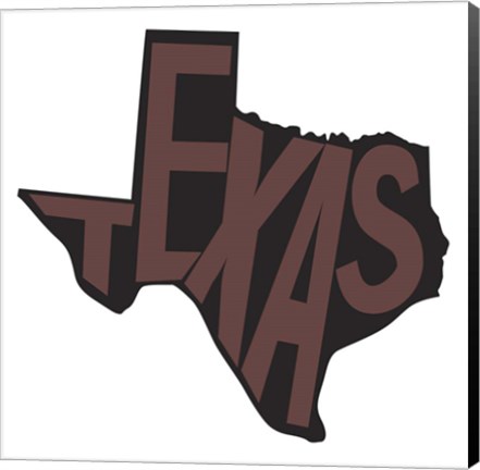 Framed Texas Letters Print