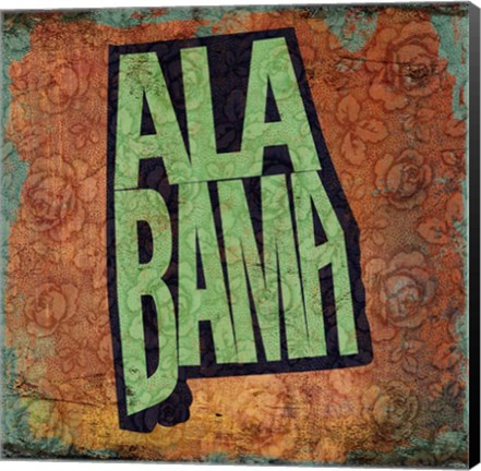 Framed Alabama on Pattern Print