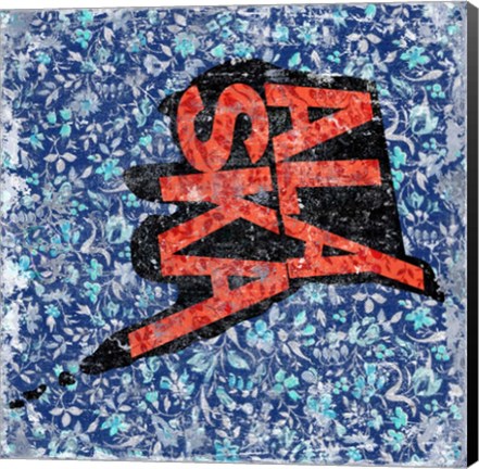 Framed Alaska on Pattern Print