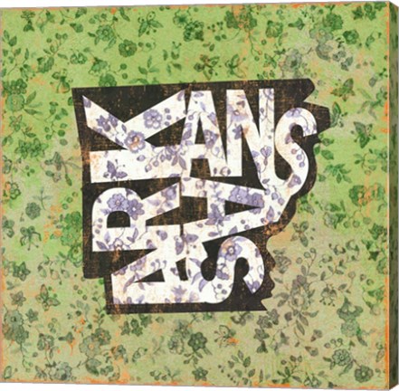 Framed Arkansas on Pattern Print