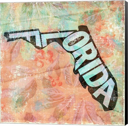 Framed Florida on Pattern Print