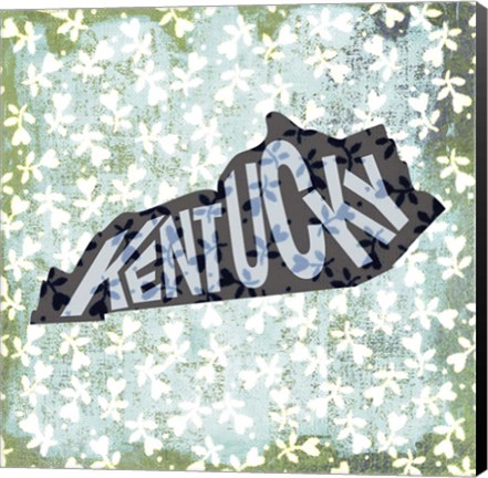 Framed Kentucky on Pattern Print
