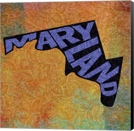 Framed Maryland on Pattern Print