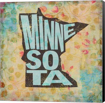 Framed Minnesota on Pattern Print