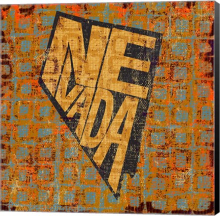 Framed Nevada on Pattern Print