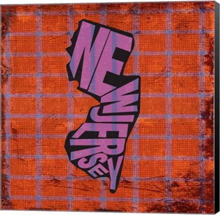 Framed New Jersey on Pattern Print