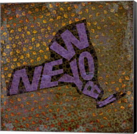 Framed New York on Pattern Print