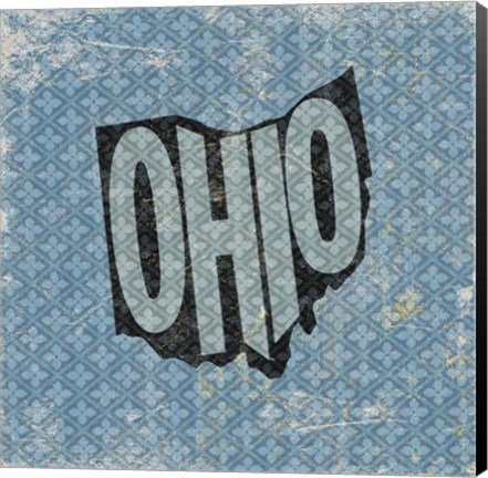Framed Ohio on Pattern Print