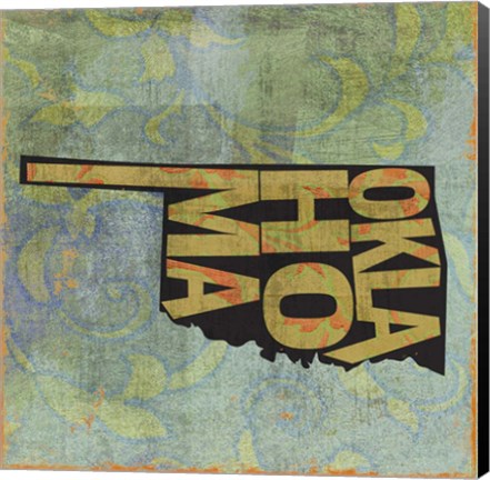 Framed Oklahoma on Pattern Print