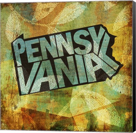 Framed Pennsylvania on Pattern Print