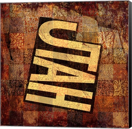 Framed Utah on Pattern Print