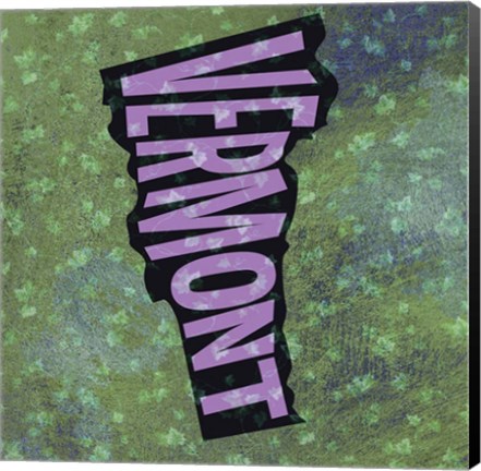 Framed Vermont on Pattern Print