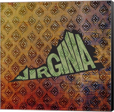 Framed Virginia on Pattern Print