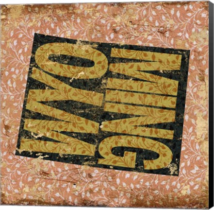 Framed Wyoming on Pattern Print