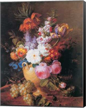 Framed Vase of Flowers Print