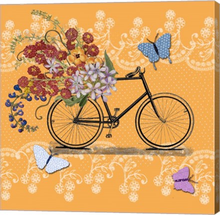 Framed Flower Market Bicycle Print