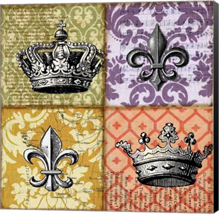 Framed Crown and Fleur Print