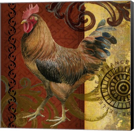 Framed Belle Rooster I Print