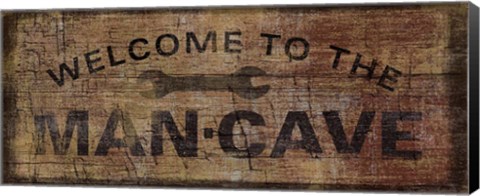 Framed Mancave with Wrench Print