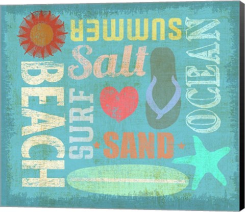 Framed Day at the Beach Print