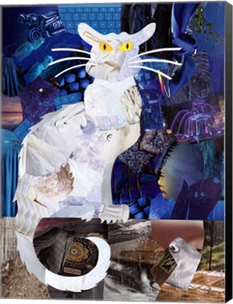 Framed Le Chat Blanc Print