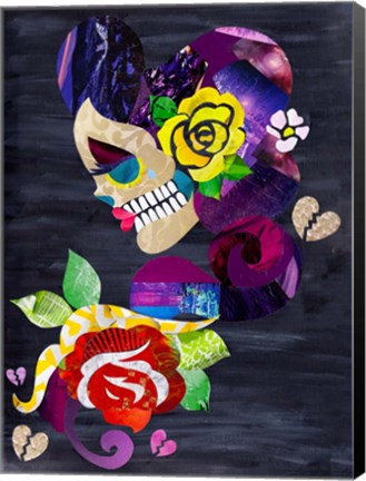 Framed Sad Skull Print