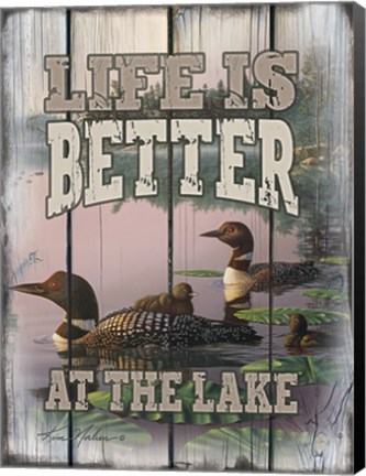 Framed Life is Better at the Lake Print