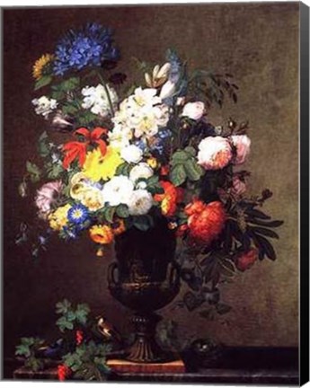 Framed Vase of Flowers Print