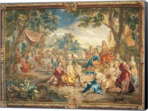 Framed 18th century - Brussels Tapestry Size 52x38.25 Print