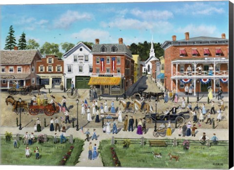 Framed Our Village Parade 4th of July 1909 Print