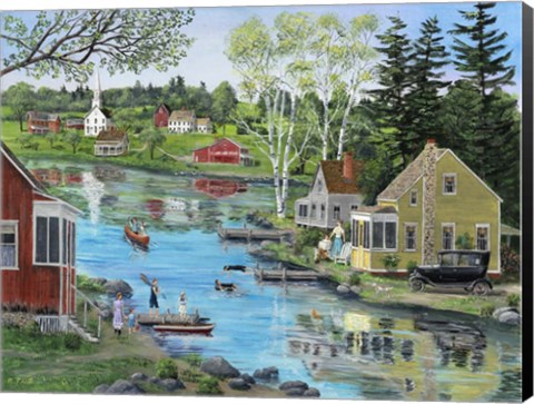 Framed Glass Lake Print