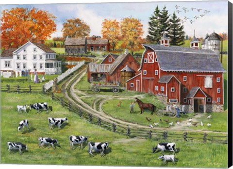 Framed Our Dairy Farm Print
