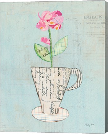 Framed Teacup Floral III on Print Print