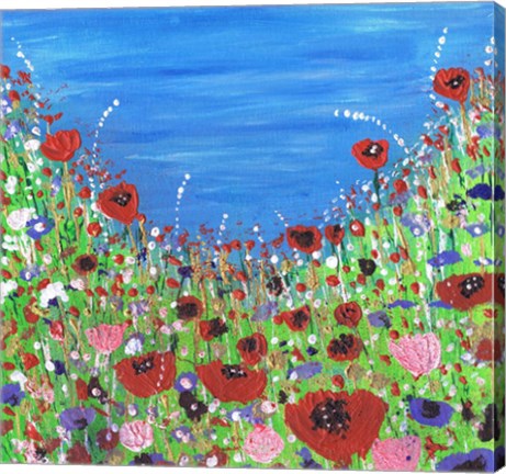 Framed Roses And Poppies Print