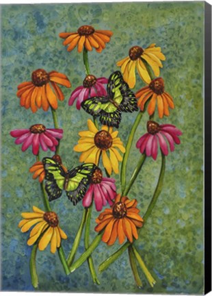 Framed Monarchs &amp; Sunflowers Print