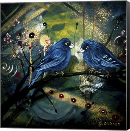 Framed Bluebirds Print