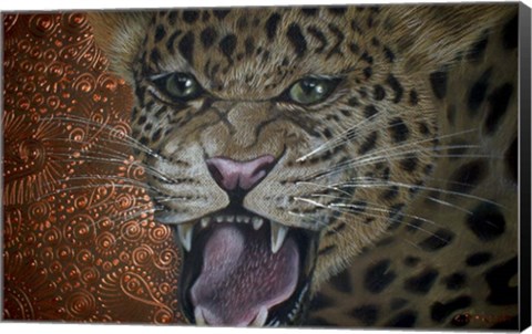 Framed Leopard Attack Print