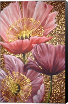 Framed Three Pink Poppies Print
