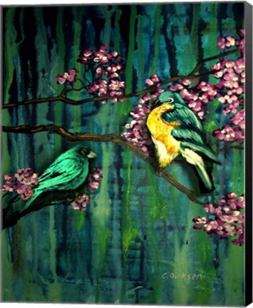 Framed Birds and Blossoms Print