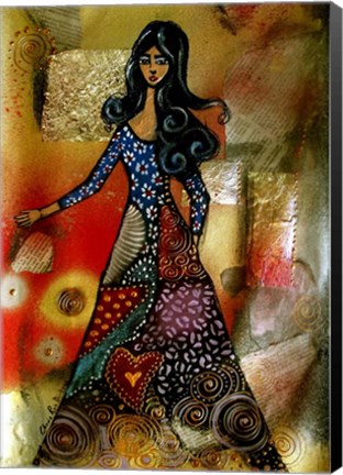 Framed Patchwork Girl II Print