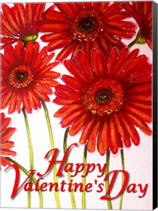 Framed Valentine Gerbera Flowers Print