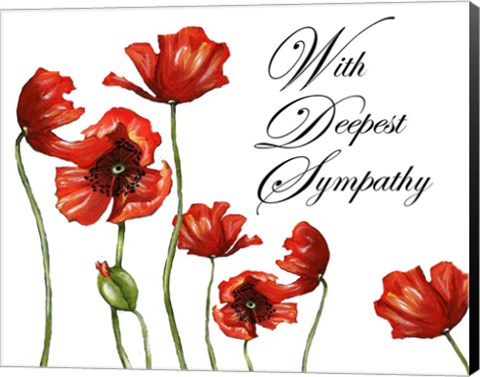 Framed With Deepest Sympathy Bereavement Poppies Print