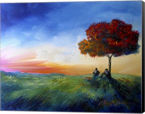 Framed Sitting Under A Tree Print