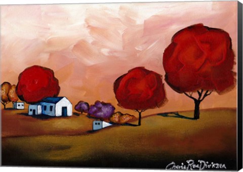 Framed Red Trees Print