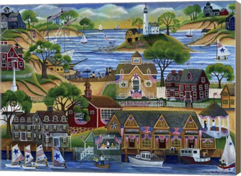 Framed 4th July Seaside Celebration Print