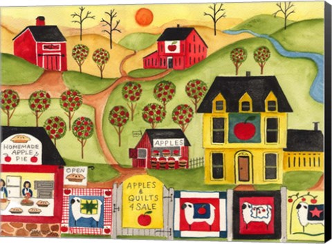 Framed Apples Quilts 4 Sale Print