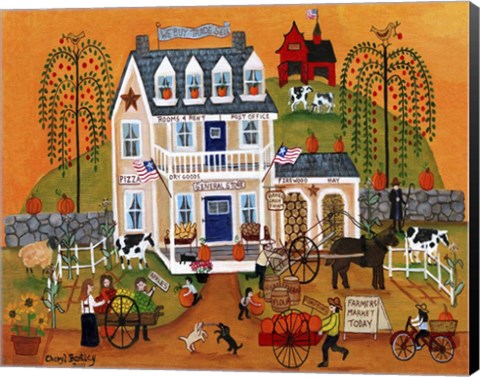 Framed Old Tyme General Store Sampler Print