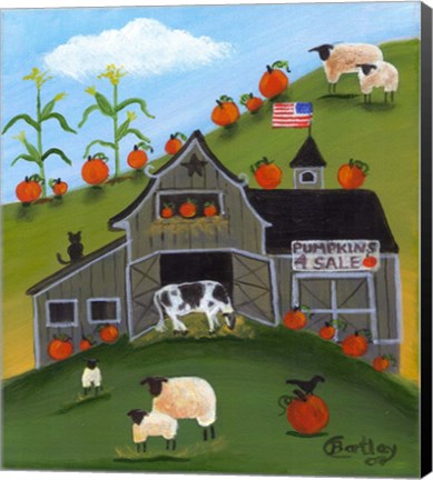 Framed Pumpkins 4 Sale Print