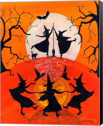 Framed Dancing Witch Spell Party Print