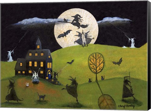 Framed White Witch Halloween Dance Print